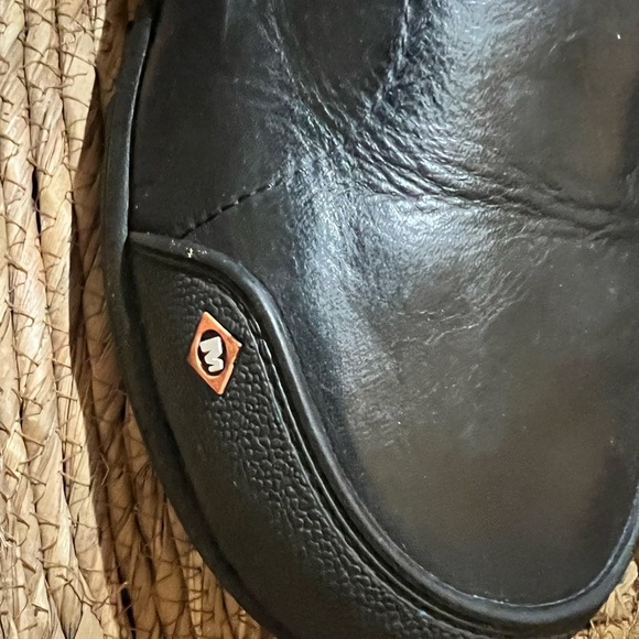 Merrell Midnight Dual Density Moccasin Black Leather Slip On Shoe - Picture 5 of 16